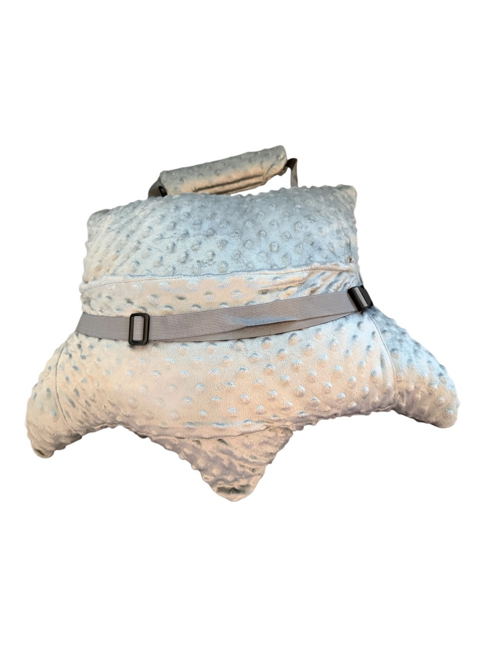 Star-Shaped Plush Pillow Bag in Light Gray hysterectomy recovery pillow